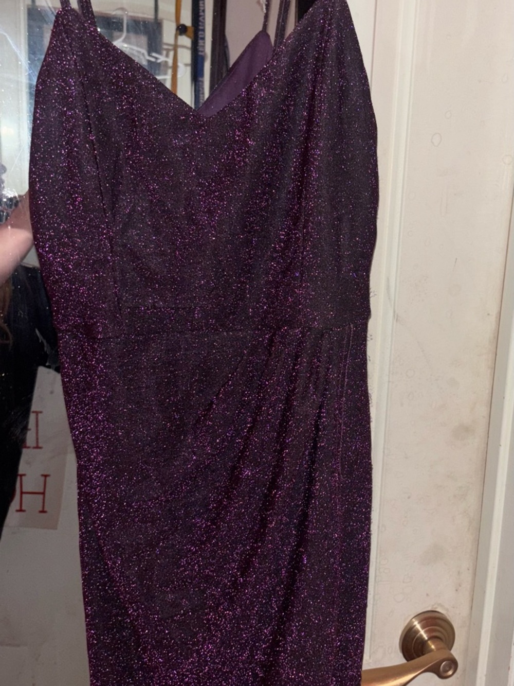 Glitter Evening Dress in Deep Purple